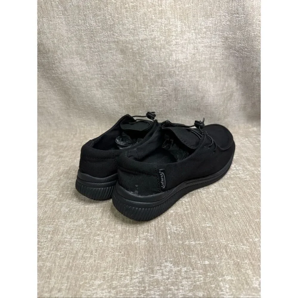 Laforst Women's Canvas Casual Boat Loafer Comfort Shoes Black Size 8